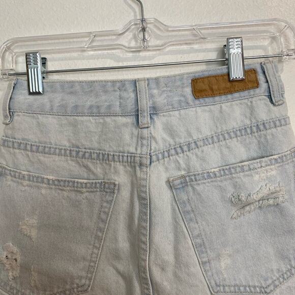 Cotton On Light Wash Distressed Denim Skirt Sz 2 - Picture 8 of 11